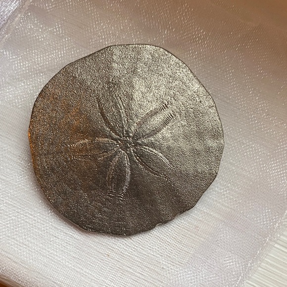 Amos Pewter Jewelry - Vintage Amos Pewter Sand Dollar Brooch
